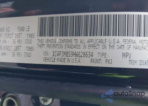 2017 Jeep Cherokee Trailhawk 4X4 из США, поврежденный, VIN 1C4PJMBS9HW628634